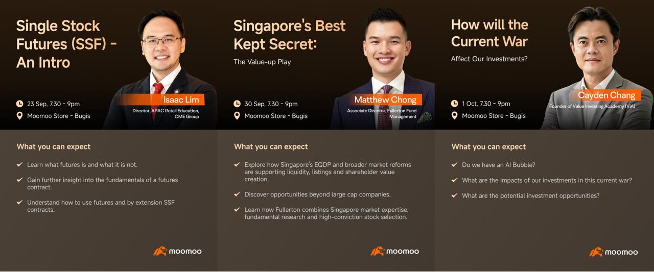 MooAcademy @ Bugis: พบกับเวิร์กชอปการลงทุนที่กำลังจะมาถึง พร้อมจองที่นั่งของคุณได้แล้ววันนี้