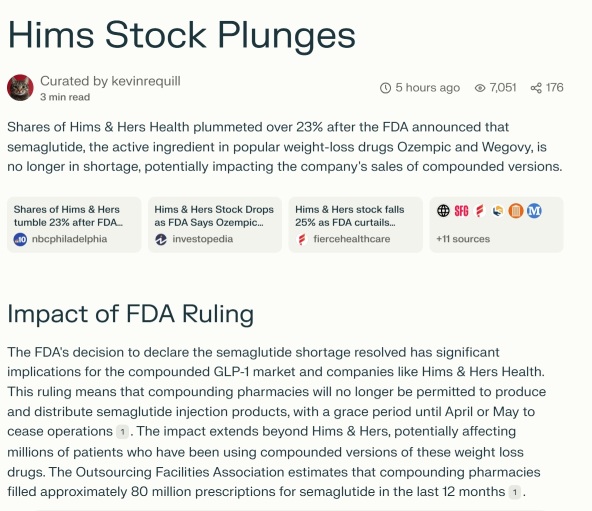 Ooooops~ Without the drugs business,HIM's stagnant growth in Telehealth sector isn't a good sign ...