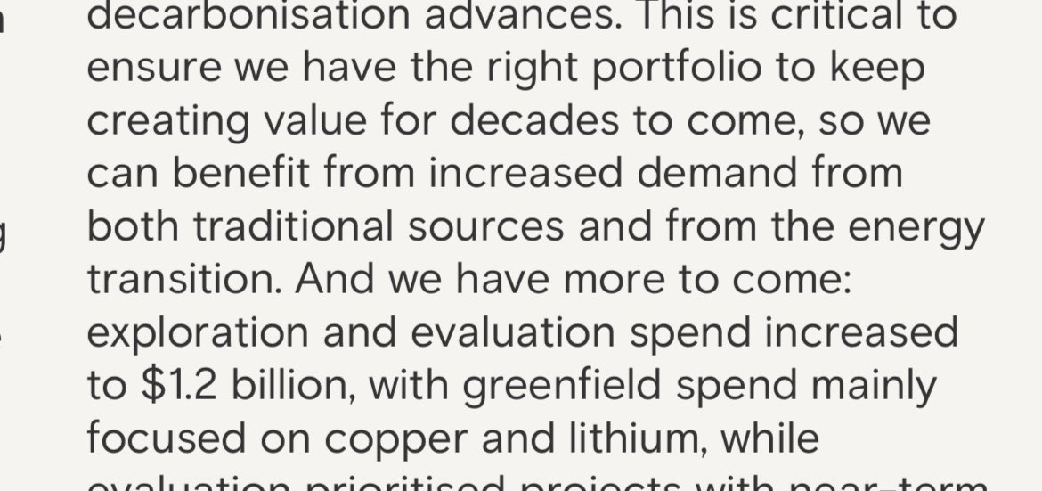 $Rio Tinto Ltd (RIO.AU)$ 《战略报告》显示，在铜和锂的绿地项目上花费了12亿美元