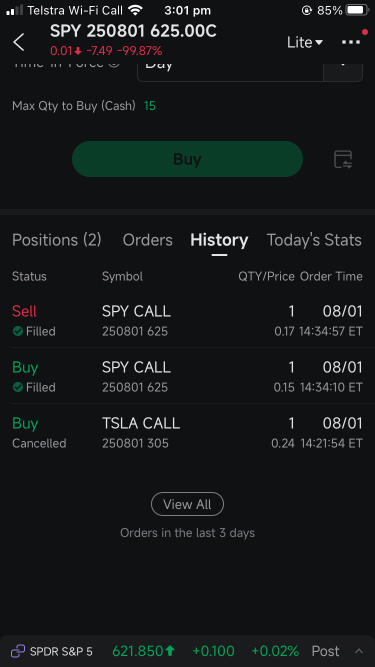 我的收益策略:使用SPY 0dte看涨期权进行短期利润收割