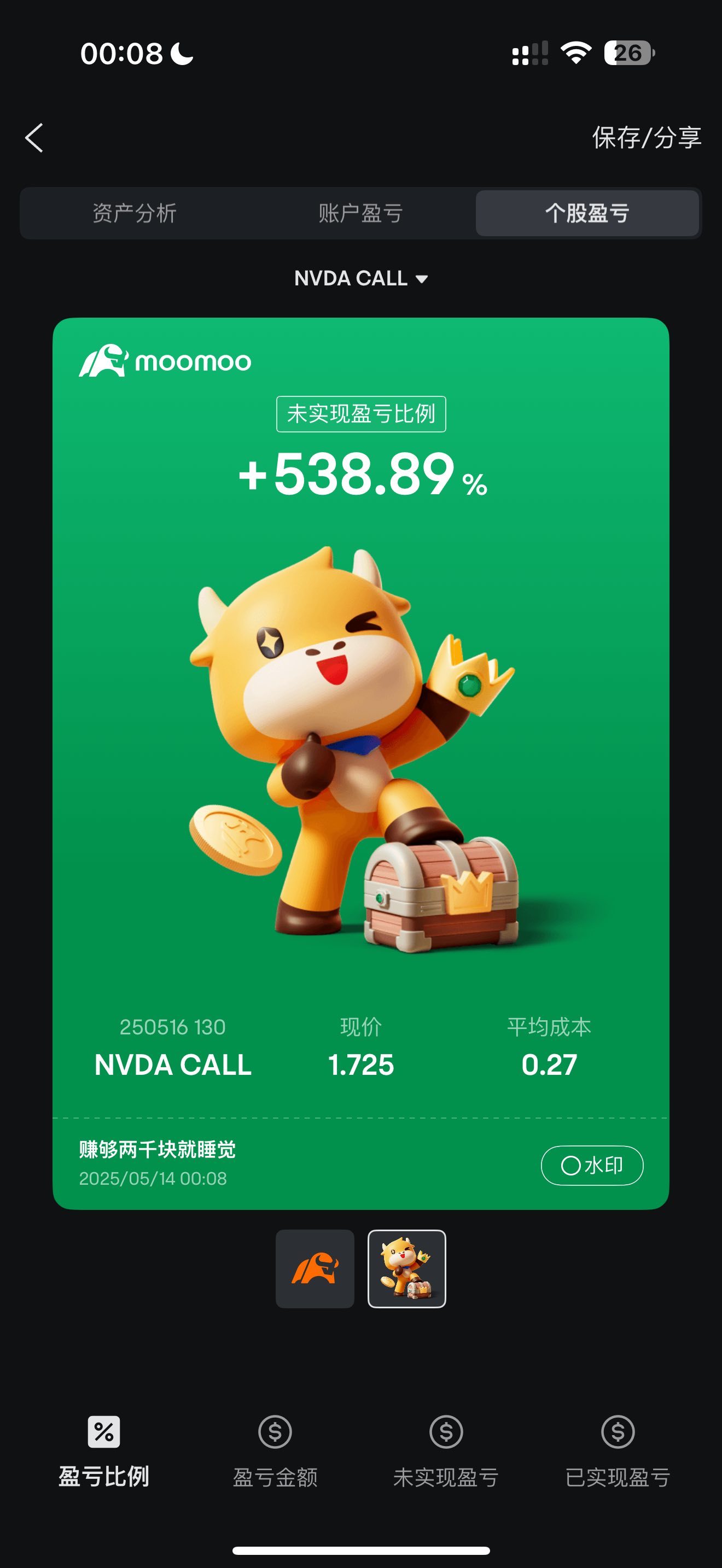 $英伟达 (NVDA.US)$ 仍然持有和信任，现在退出利润还为时已早[摸鱼]