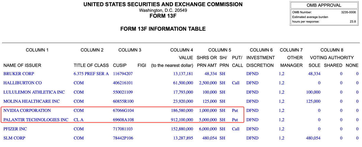 大空頭歸來！Michael Burry大舉押注英偉達和Palantir的看跌期權