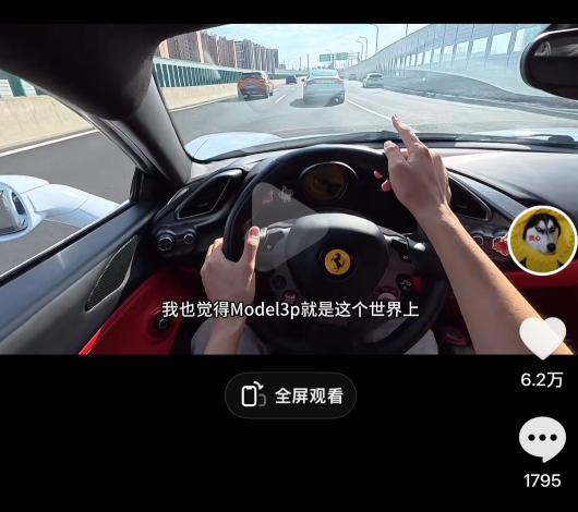 TikToker Crowns Model 3P the Best Affordable Performance Car Even While Driving Ferrari 488