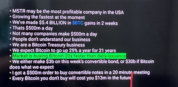 Key points made by Saylor in CNBC interview today