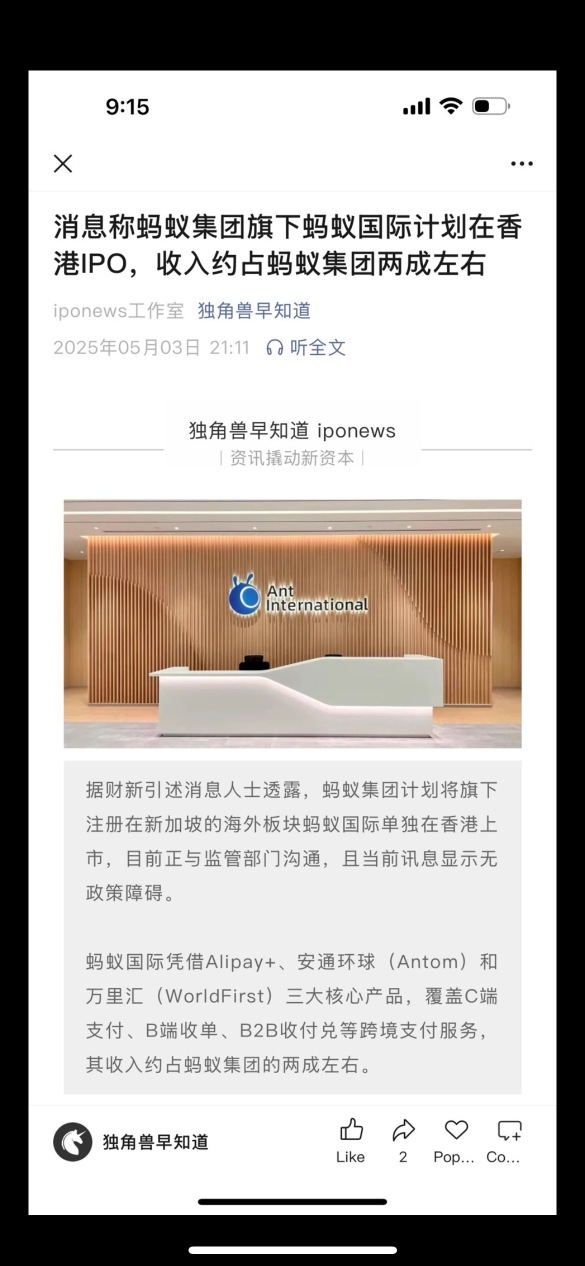 ANT IPO?
