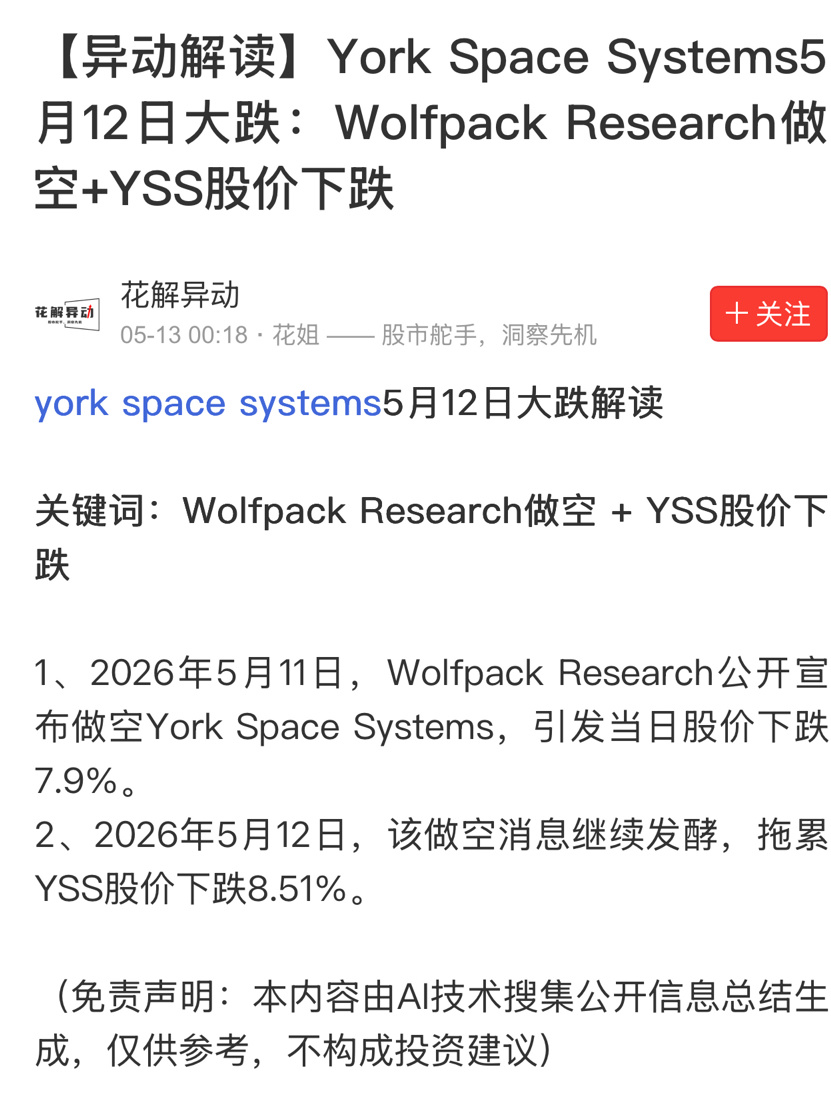 $York Space Systems (YSS.US)$