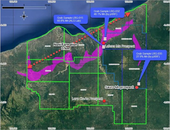 哇！ $Estrella Resources Ltd (ESR.AU)$最近在东帝汶劳特姆市的洛特姆市的东南亚地区进行了一次侦察调查和抽样计划，出人意料地发现了新的索罗锰矿前景！🤞✨ 这真是一个很大的惊喜！看来这次探索活动没有白费！  这个新发现的锰矿石前景将对公司的股价产生什么影响？🚀💰$Pilbara Min...