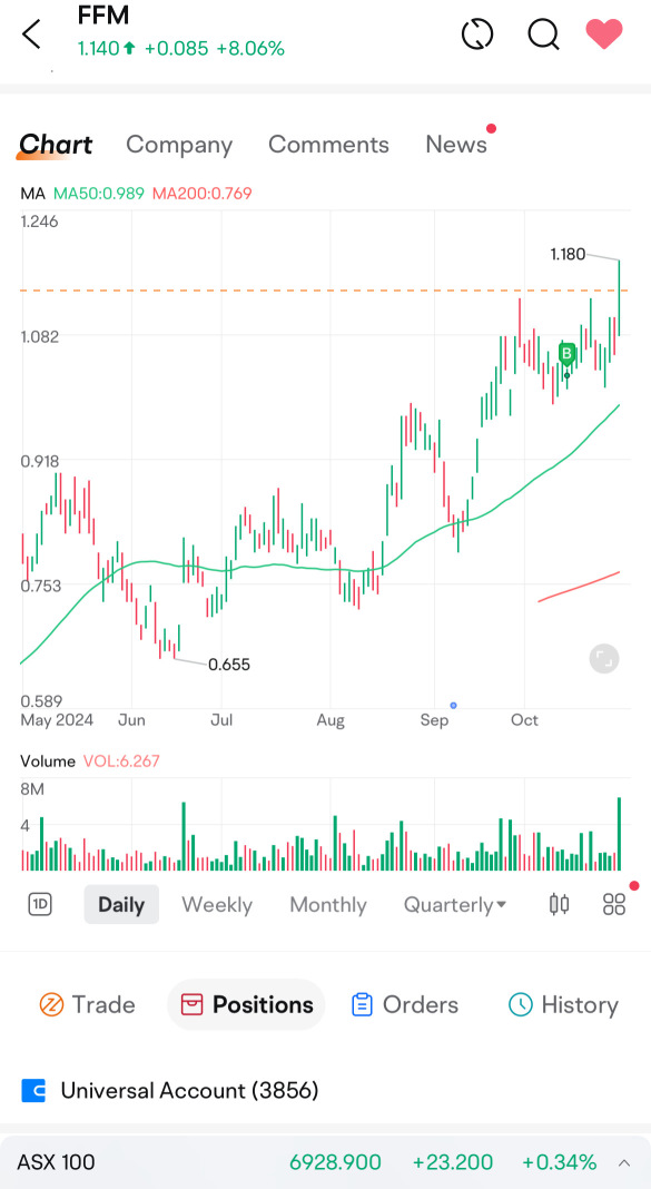 很高興看到ASX:FFm終於突破👍