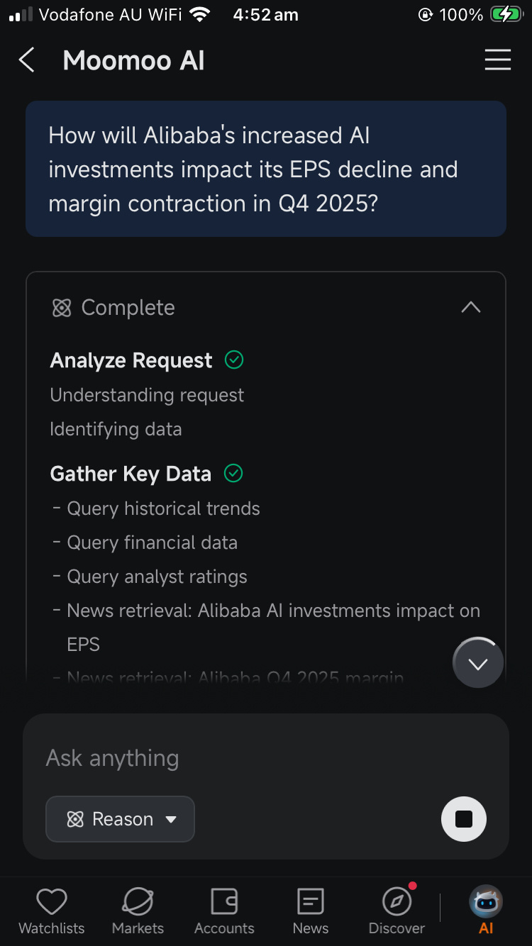 Moomoo ai research for earnings