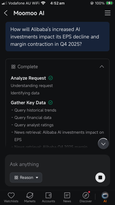Moomoo ai research for earnings