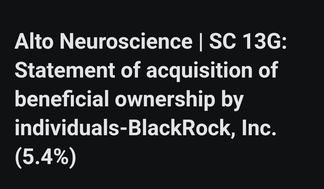 $BARK Inc (BARK.US)$ <- Blackrock -> $Alto Neuroscience (ANRO.US)$ [Share Link: sec.gov/Archive...]