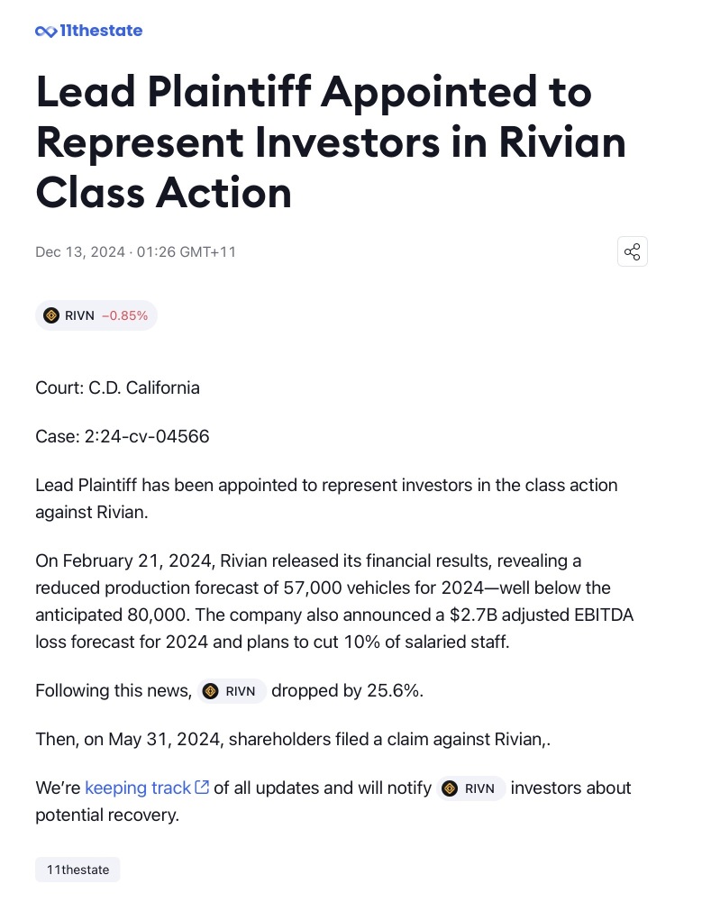 https://11thestate.com/cases/rivian-automotive-investor-suit