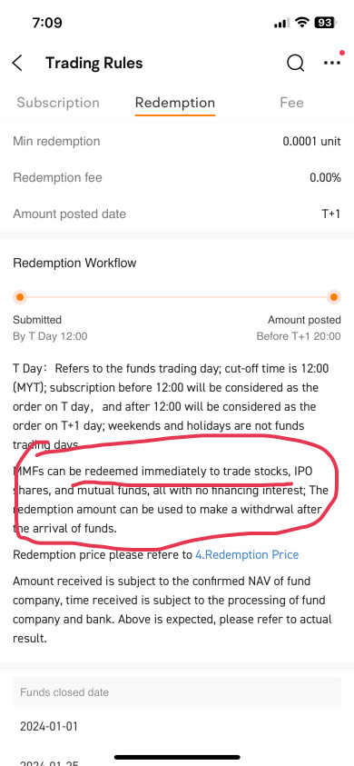 Misleading rules of MMF cash fund! Beware!!