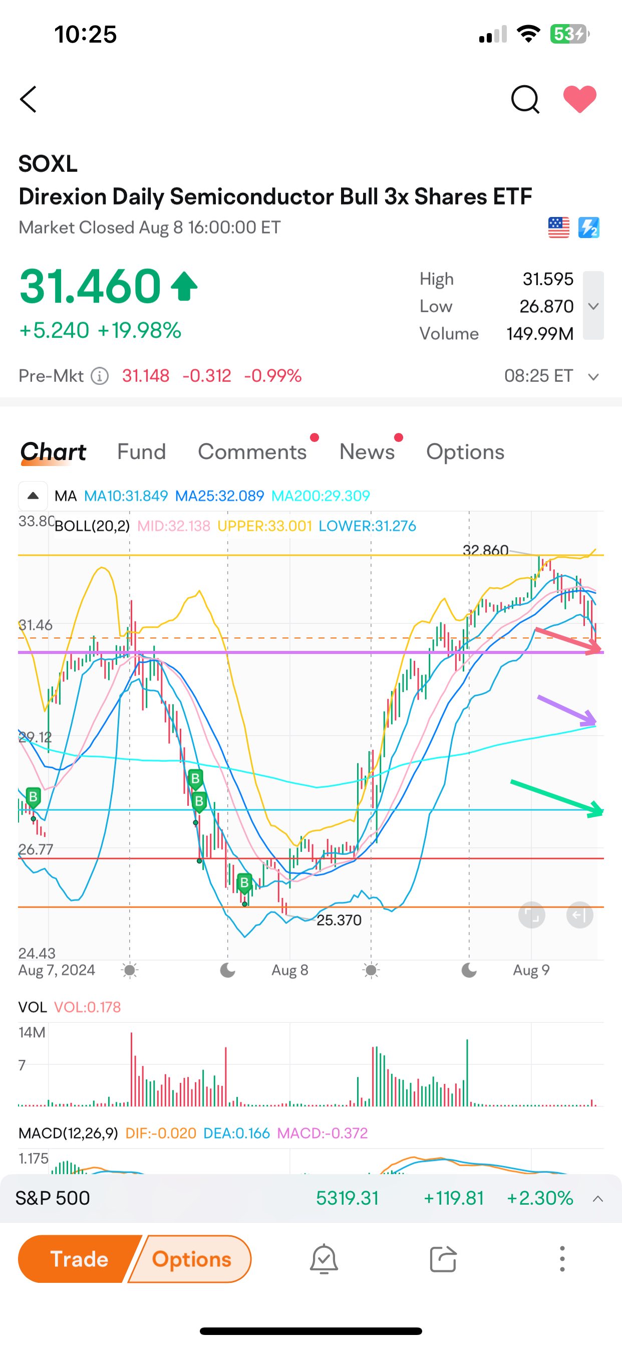 你好，迪普斯？8 月 9 日 [SOXL]