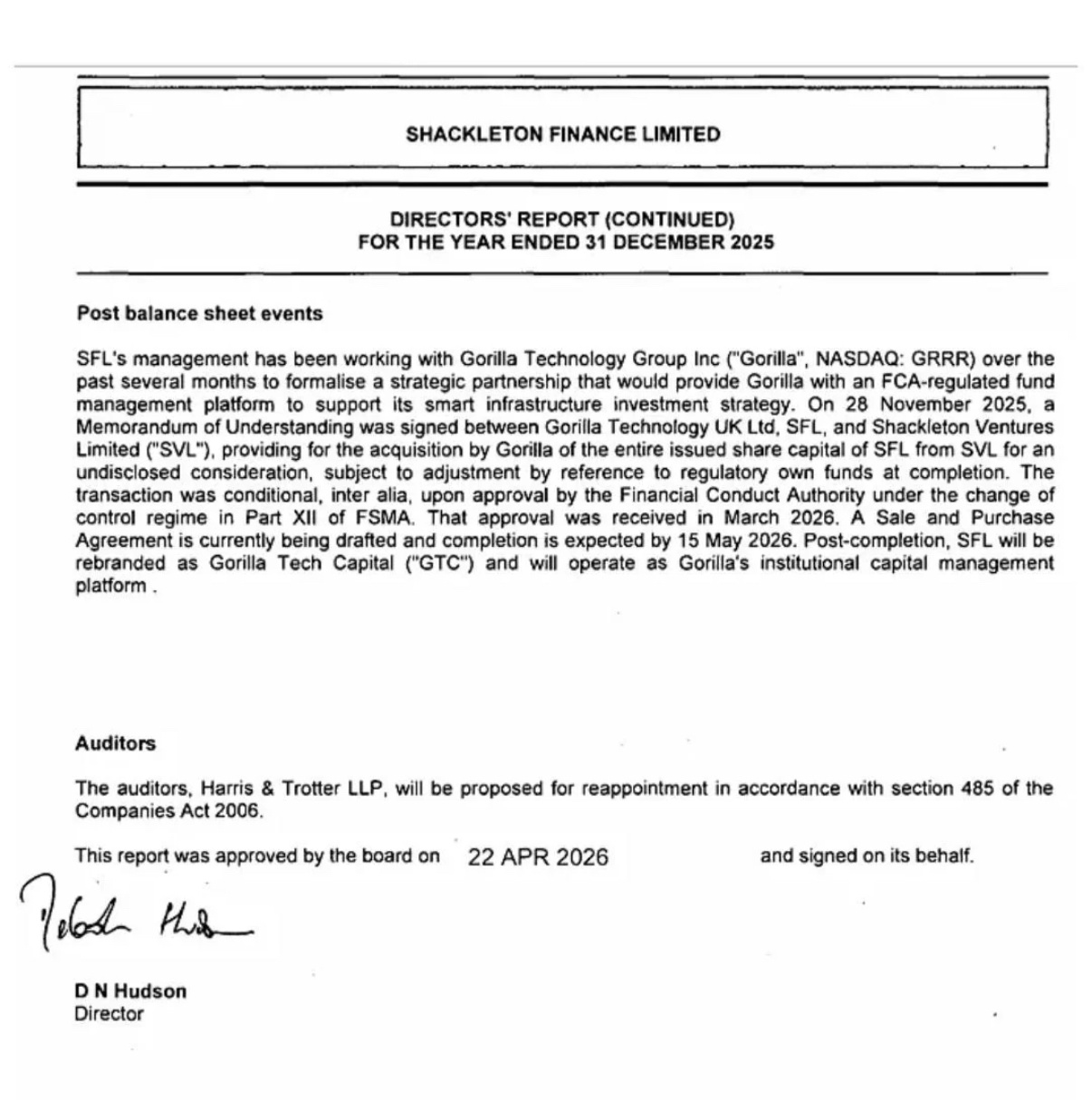 $Gorilla Technology (GRRR.US)$ i believe tomorrow is the deal.