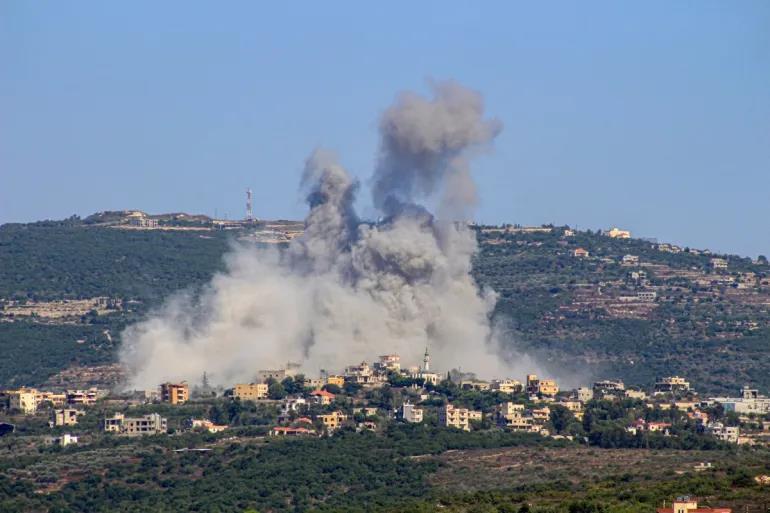7月28日、レバノン南部の国境村チヒネでイスラエル軍の空爆