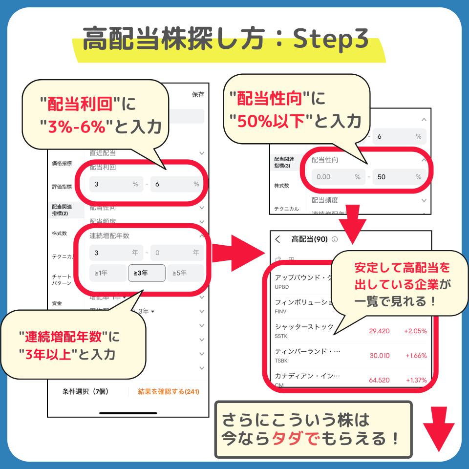 【高配当株はこう探す】利回り3~6%で絞り込もう🔎