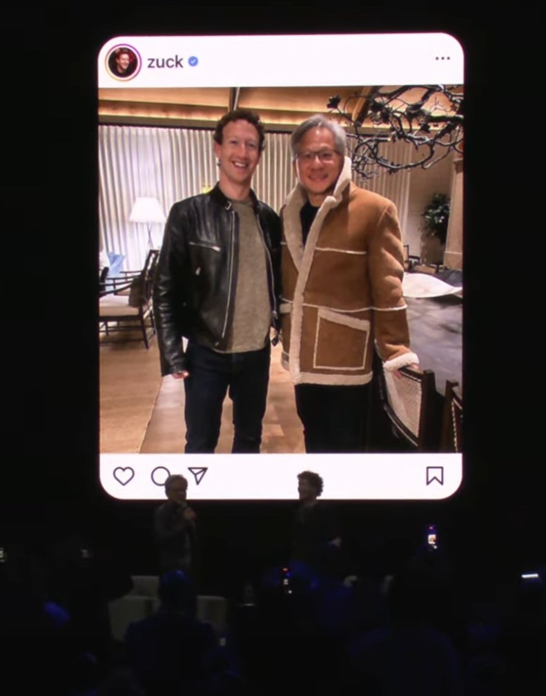 $NVIDIA (NVDA.US)$ Mark Zuckerberg and Jensen Juan recover jacket exchange meme