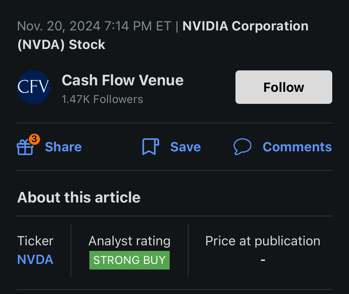 NVIDIA $英伟达 (NVDA.US)$ 英伟达：仅仅超越期望还不够吗？ 您可以查看全文。