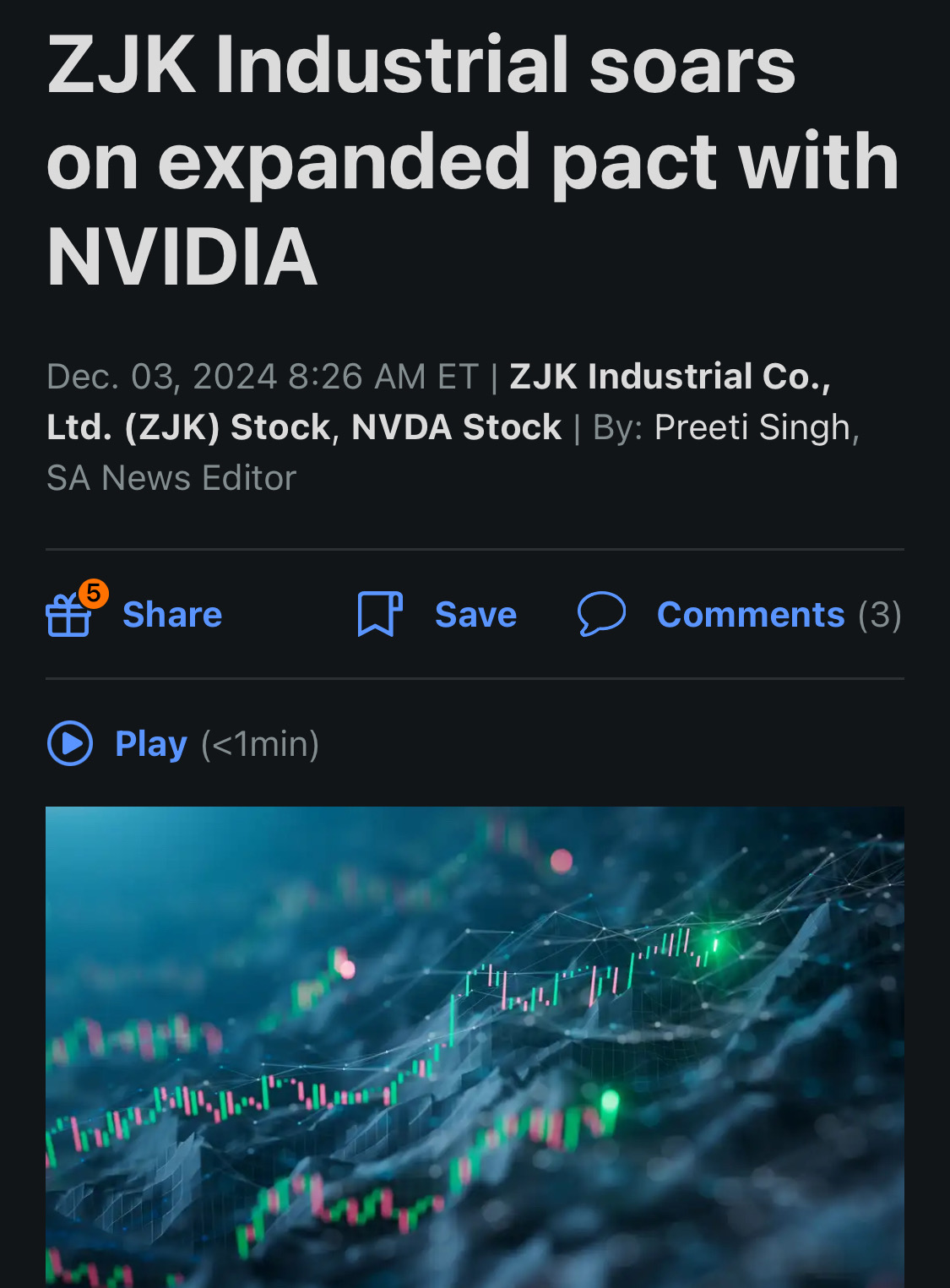 ZJK Industrial、NVIDIAとの契約拡大で急成長 - moomooコミュニティ