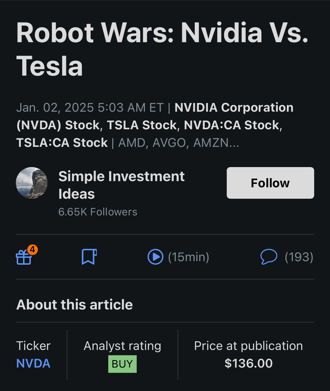 机器人战争：Nvidia 对抗Tesla - moomoo 社区