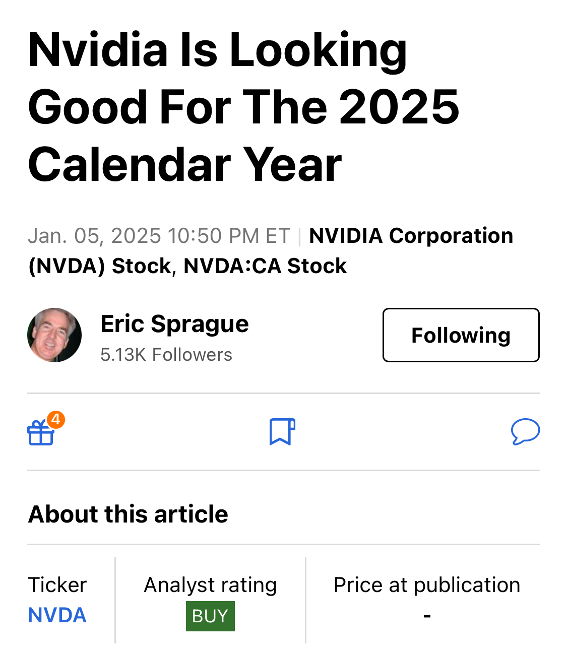 Nvidia對2025年的財務預測看好