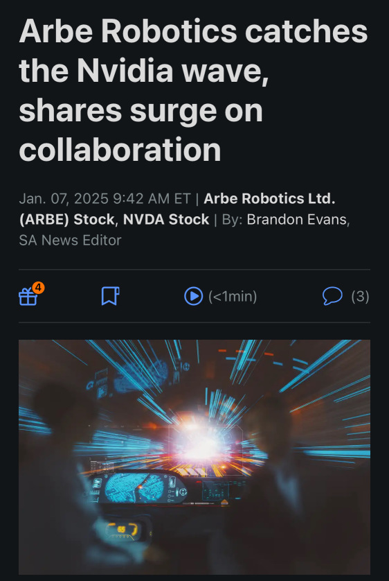 Arbe Robotics捕捉到Nvidia的浪潮，並分享了合作急劇增加的情況。