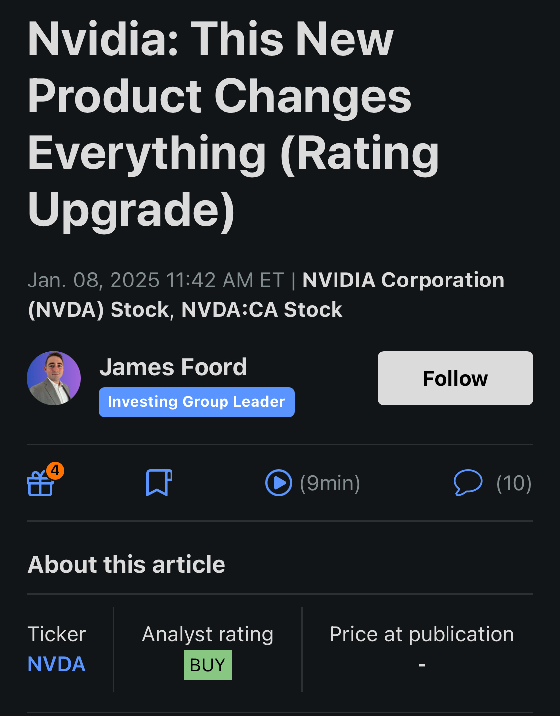 Nvidia: This new product will change everything (rating upgrade)