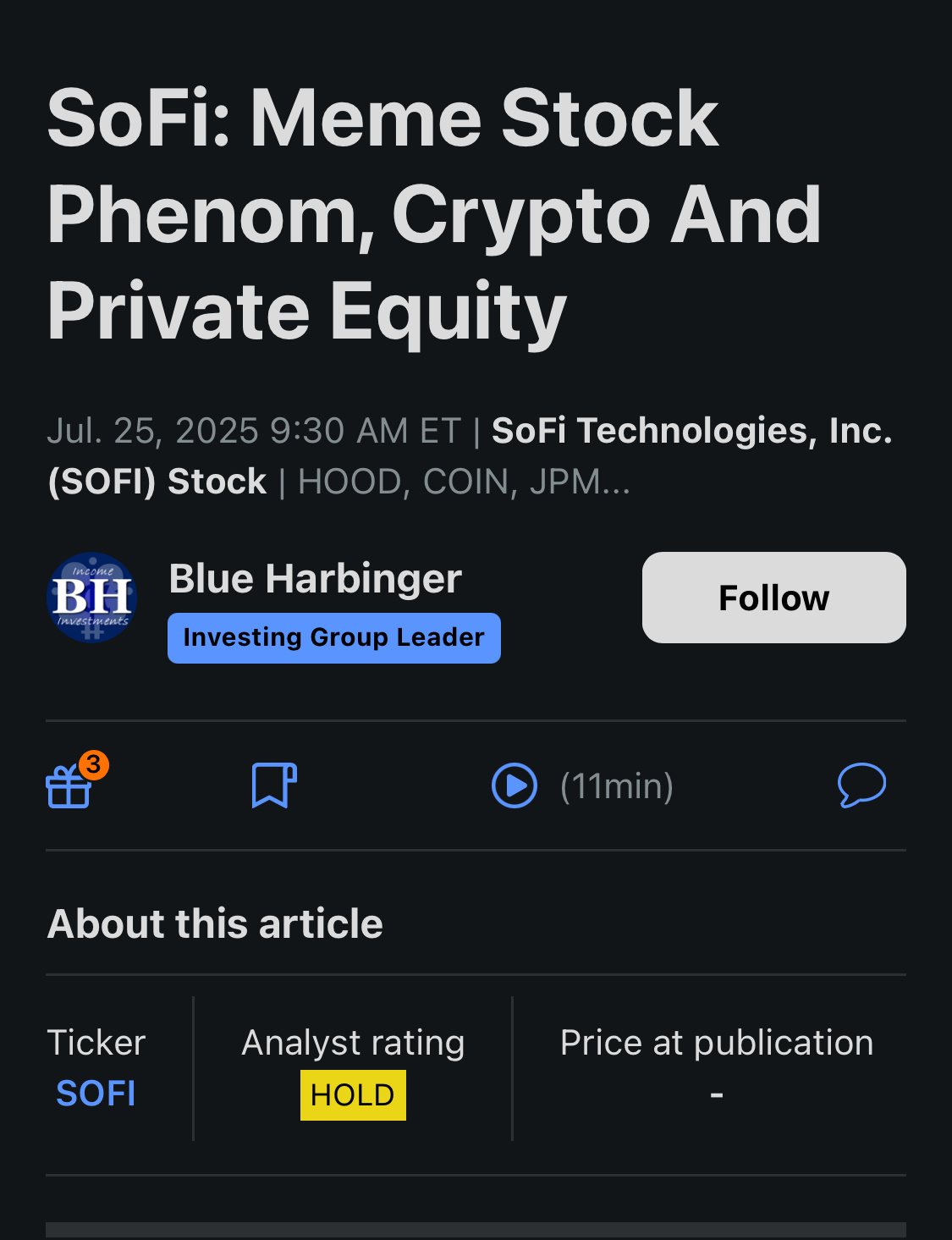 SoFi：ミーム株の現象、暗号通貨、そしてプライベートエクイティ - moomooコミュニティ