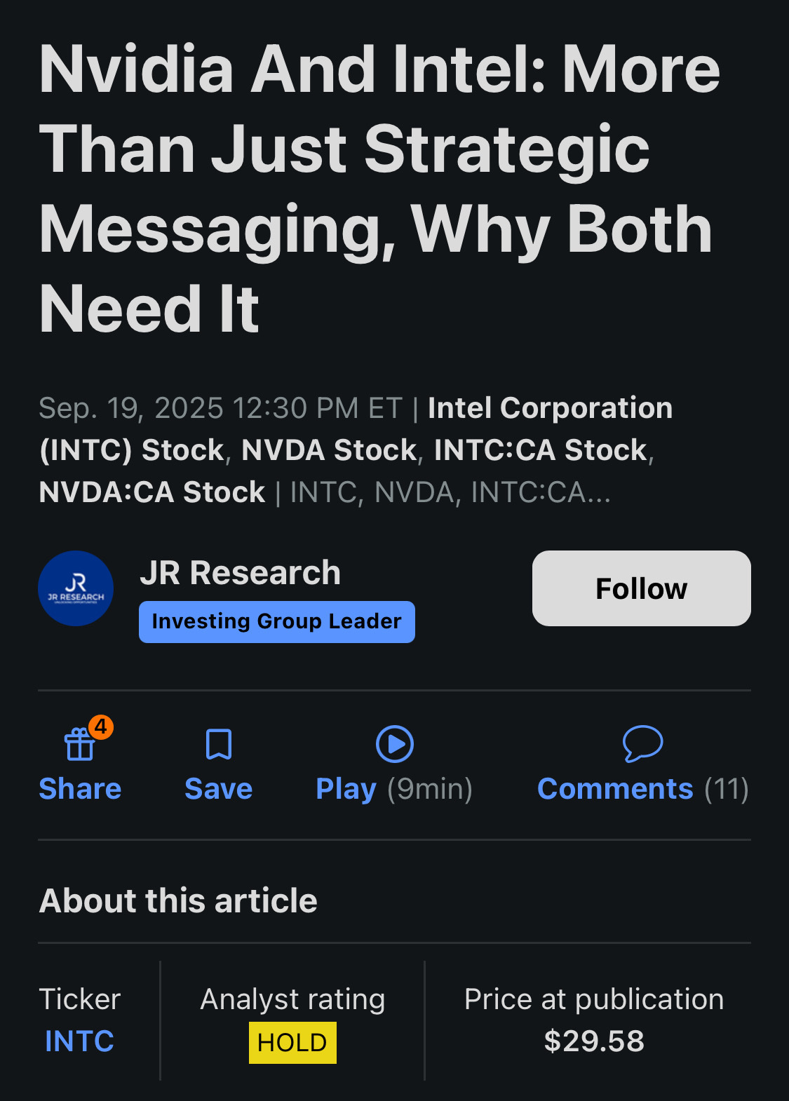 NVIDIA与Intel：为什么两家公司需要的不仅仅是战略信息传递- moomoo 社区