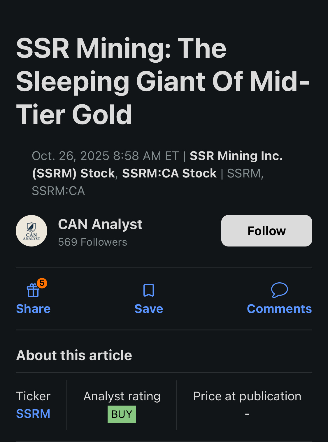 SSR Mining: The Sleeping Giant of Mid-Tier Gold Mining - moomoo Community