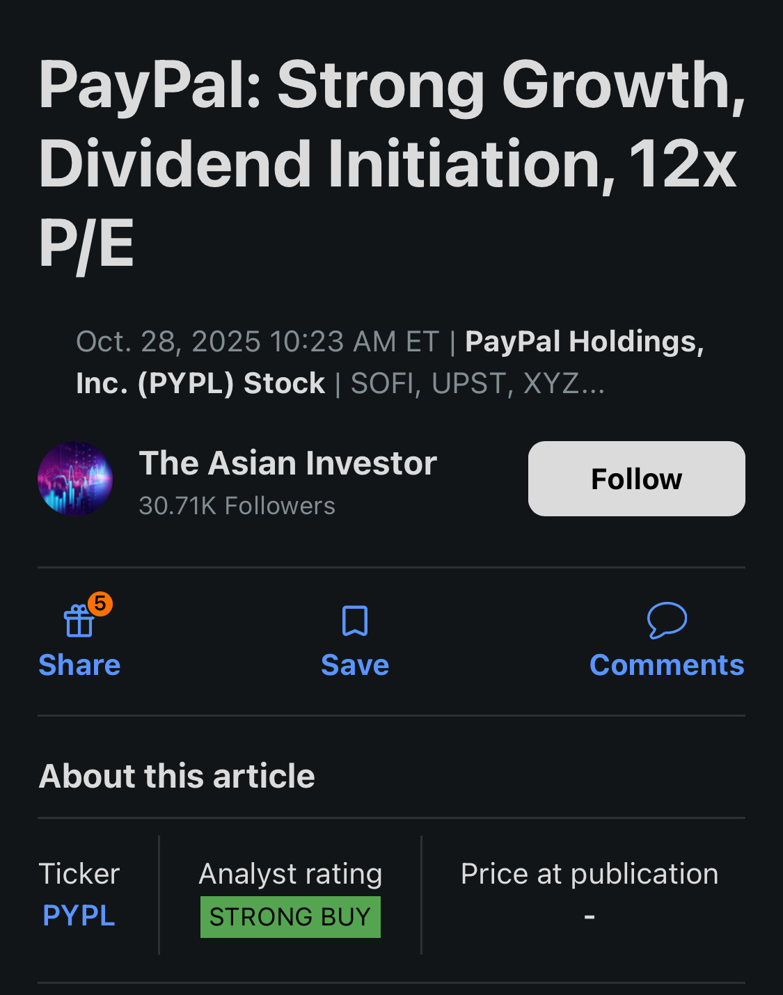 PayPal：力強い成長、配当開始、株価収益率12倍 - moomooコミュニティ