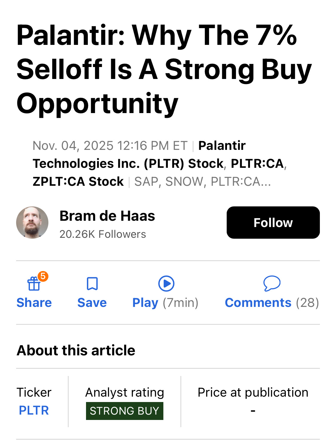 Palantir: Why a 7% Decline Represents a Buying Opportunity - moomoo  Community