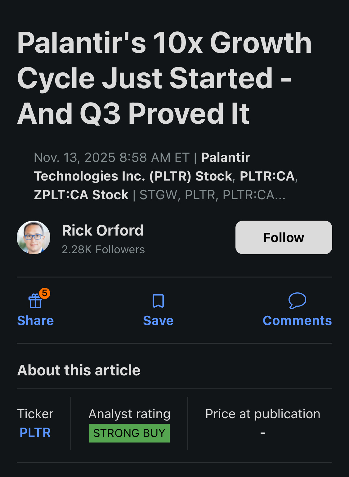 パランティアの10倍成長サイクルは始まったばかり - 第3四半期がそれを証明した - moomooコミュニティ
