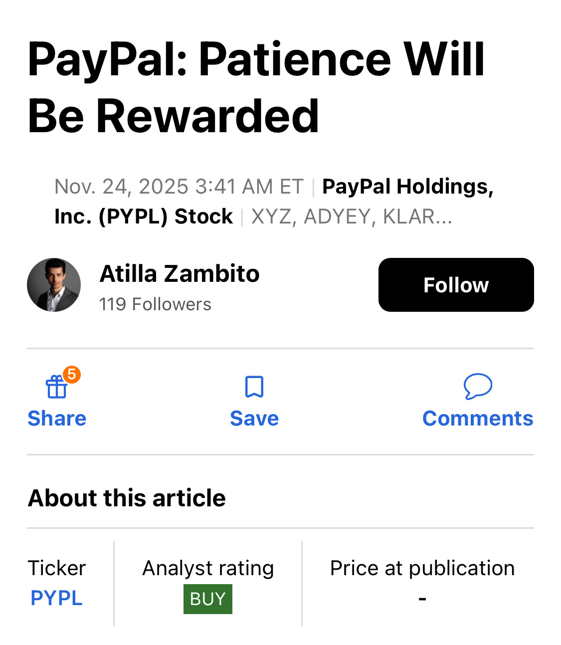 PayPal: Patience will be rewarded. - moomoo Community