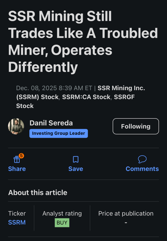 SSR Mining continues to trade like a troubled mining company despite its differentiated operations.