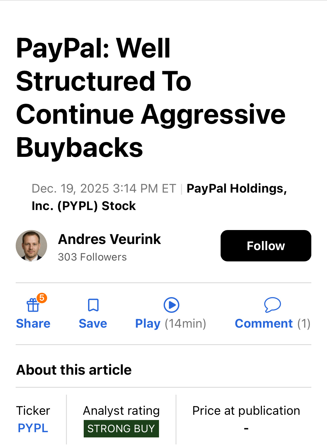PayPal: The framework is in place to continue aggressive sha... - moomoo  Community
