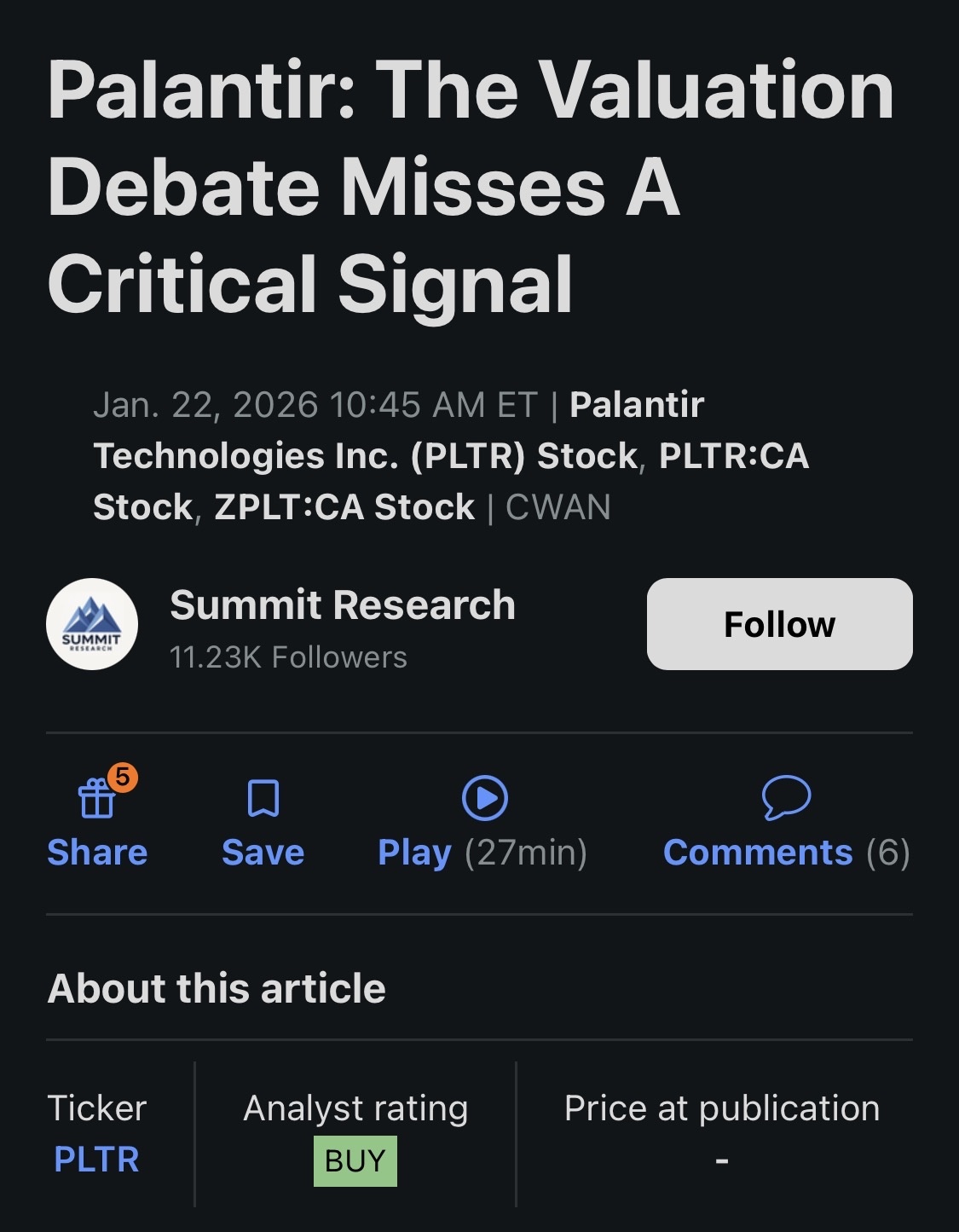 Palantir：关于估值的争论忽视了重要的信号- moomoo 社区