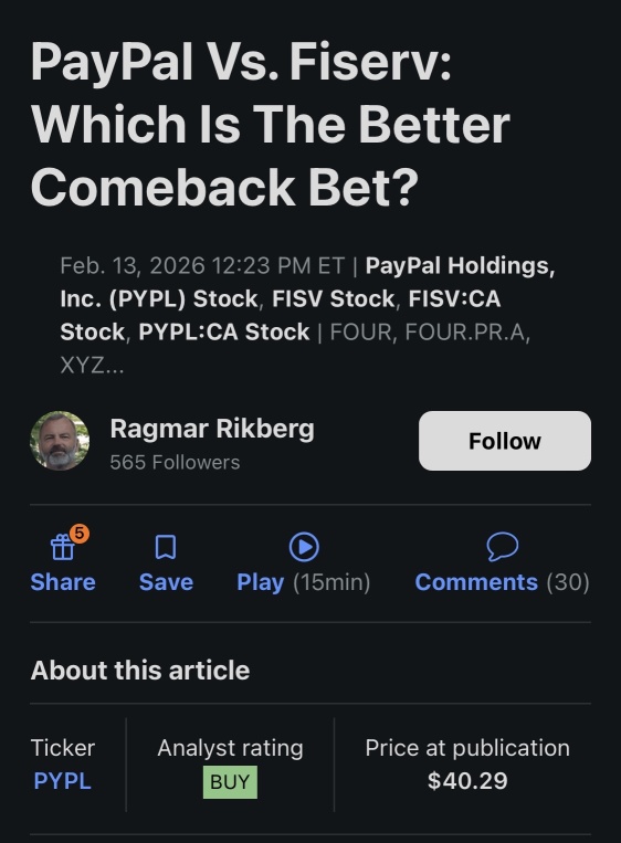 PayPal vs Fiserv: Which is the better bet for a rebound?