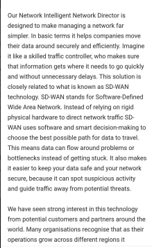 For new members. Here are the words of the CEO regarding the Intelligent Network Director (this is from late December) - Several questions were also submitted during the webinar.