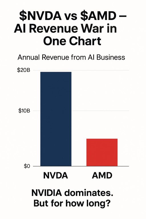 $NVDA vs $AMD – AI Revenue War in One Chart