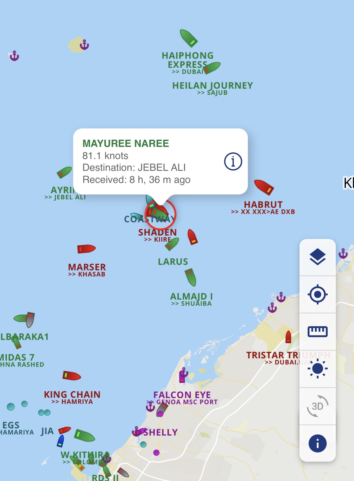 Possible hits on three vessels including MOL