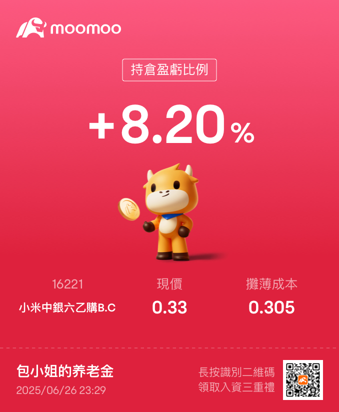 不出意外～你很快就可以翻倍了