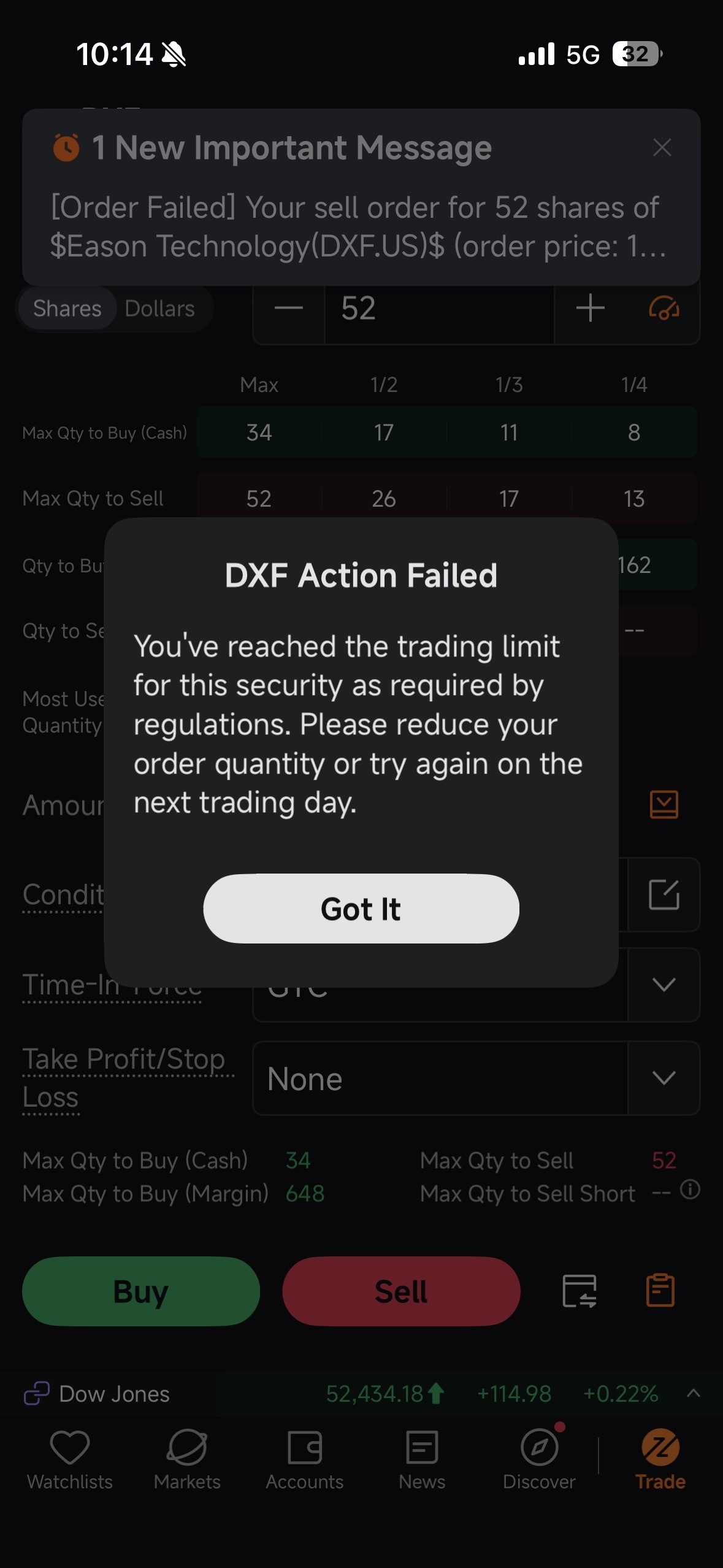 Anyone currently facing issue Moomoo restricting sell order?  i know the platform does not allow buying high risk penny stock..now they dont even allow to sell.