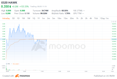 マーケットムーバー | HAWKはIPOデビュー時に133％急騰しました