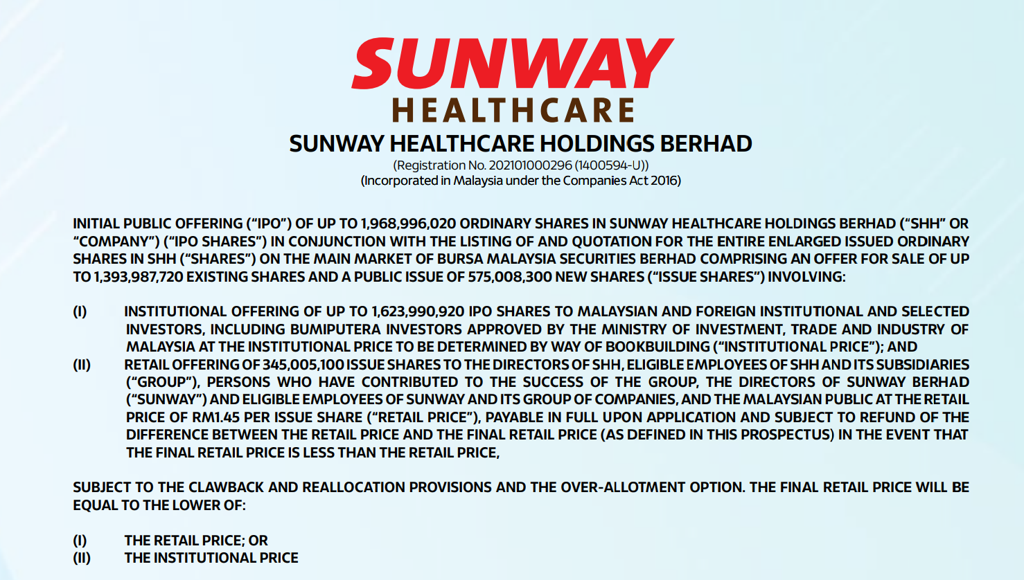 Sunway Healthcare $SUNMED (5555.MY)$ is Malaysia's leading private healthcare provider and the only major group offering comprehensive services covering the full lifecycle of care. Its flagship, Sunway Medical Centre Sunway City Kuala Lumpur, is the country's largest private hospital with 848 licensed beds and one of the largest in Southeast Asia. The Group operates five hospitals (one quaternary...